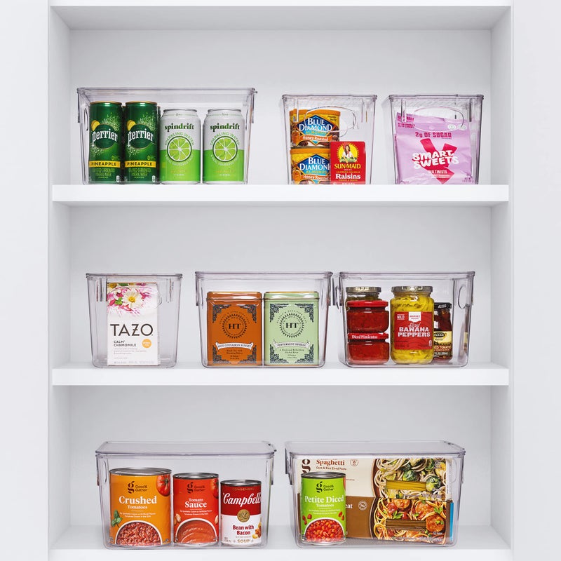 Sorbus Medium Clear Plastic Storage Bins for Shelves, Clothes, with Handle - Clear Storage Bins, Drawer, Shelf, Closet, Pantry, Fridge, Freezer Organizer Bins, Closet Organizers and Storage (4 pack) - Image 4